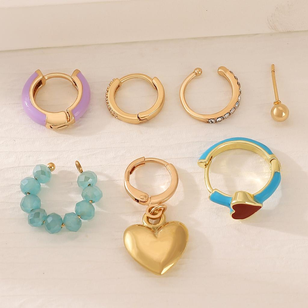 SHEIN New Suit Earrings Girls 2025 Simple No Ear Piercing Ear Clips Personalized Punk Internet Celebrity Combination Earrings