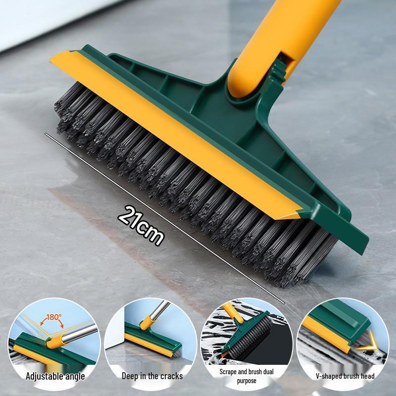 Long-Handled Bathroom Floor Gap Brush with Stiff Bristles for Cleaning Dead Corners and Crevices