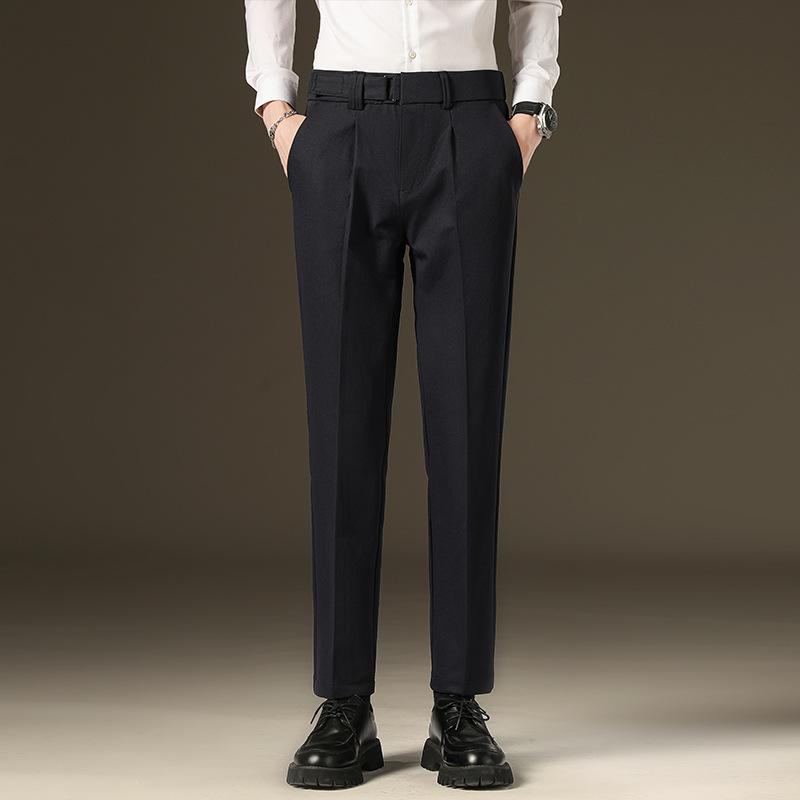 Light luxury men's casual small trousers autumn new elastic elastic waist young men's trousers