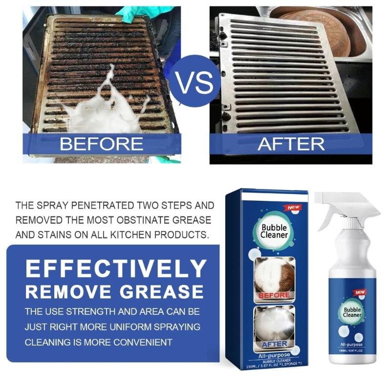 Kitchen Oil Cleaner for Household Bubble Cleaner Home Kitchen Cleaning Foam Spray Housework Multiuse Cleaner 100ml/150ml