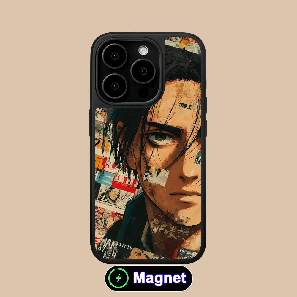 AOT Eren Yeager Matte Surface Magsafe Mobile Phone Case for iPhone 17 16 15 14 13 12 11 Air Pro Max Plus Colorful Cover