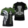 Summer Round Neck 3D Viking Tattoo Print Top Fashionable Casual Short Sleeved Men's T-shirts