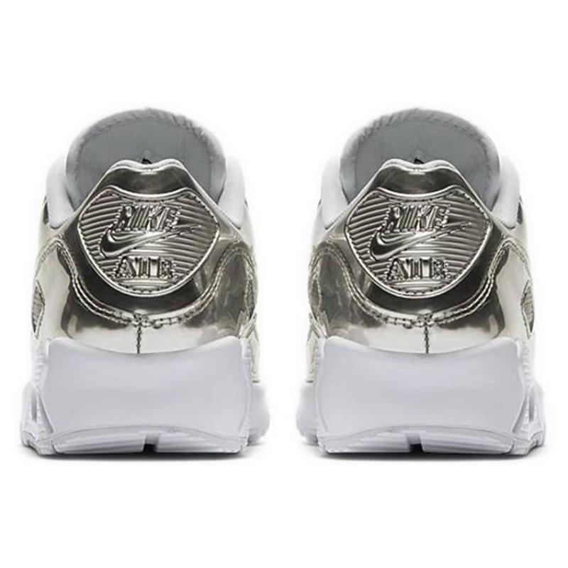 Nike Air Max 90 Metallic Silver 2020 Women's Sneakers Casual Shoes CQ6639-001