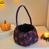 Cosplay Polyester Halloween Bucket Portable Basket Handle Candy Basket Trick-or-Treat Bag Halloween Parties