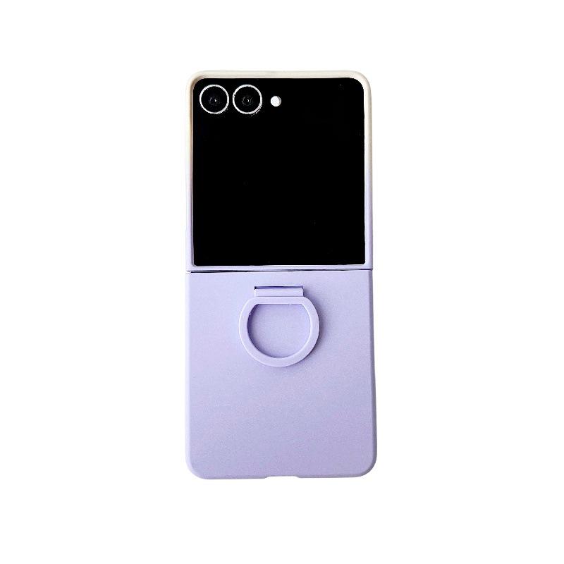Fashion Macaron Solid Color Anti-Drop Ring Case for Samsung Z Flip7