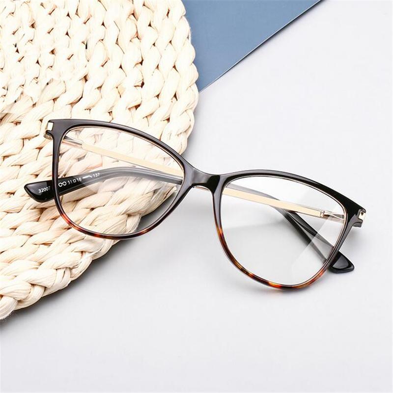 Anti Blue Light Cat Eye Myopia Glasses Women Brand Designer Spring Leg Prescription Spectacles Frame Diopter 0 -0.5 -0.75 To -6