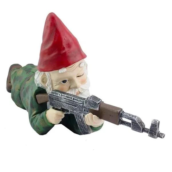 New Figure Sculpture Indoor Outdoor Home Yard Decor Decoration Jardin Funny Army Garden Gnome Statue Resin Desktop Lawn Ornament