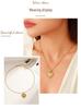 Ying Tai Women's Heart Pendant Necklace, Stainless Titanium Steel, Zircon Crystal, High Polish 18K Gold, Waterproof and Fashionable.