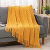 1pcs Nordic Style Sofa Throw Blanket Soft Comfortable Knitted Fringe Blanket Decorative Couch Bed Cover Blanket 127x172cm