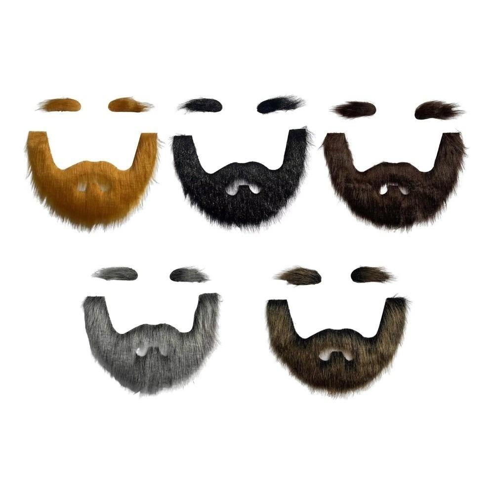 Moustache Postiche Auto-adhésive Barbe Réaliste Décorations Cosplay Sourcil Postiche Noël