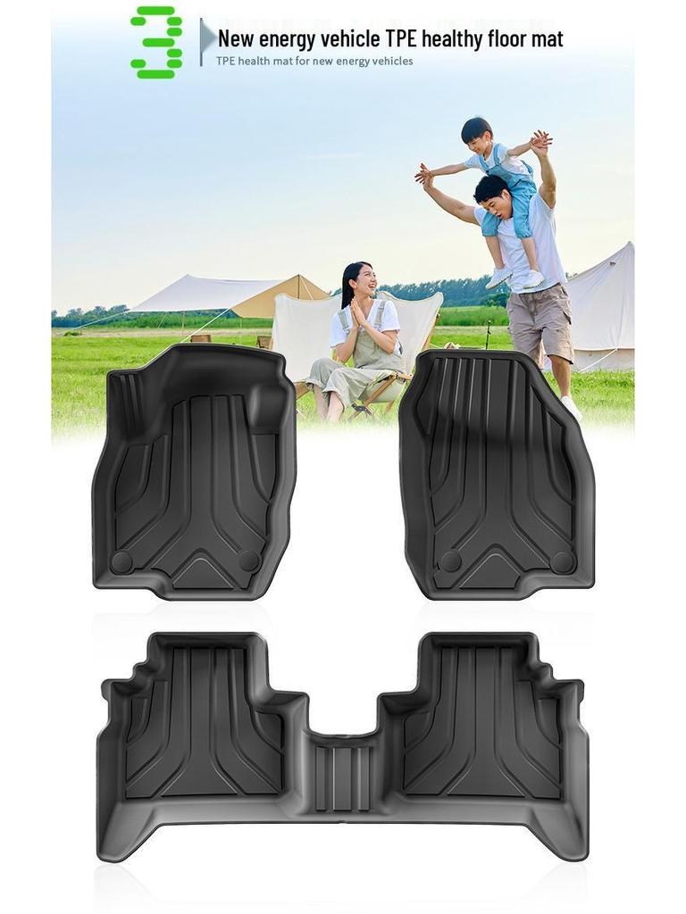 Compatible Floor Mats Set for 2025 Volkswagen Tharu: TPE Eco-Friendly Car, Trunk, and Seat Back Mats.