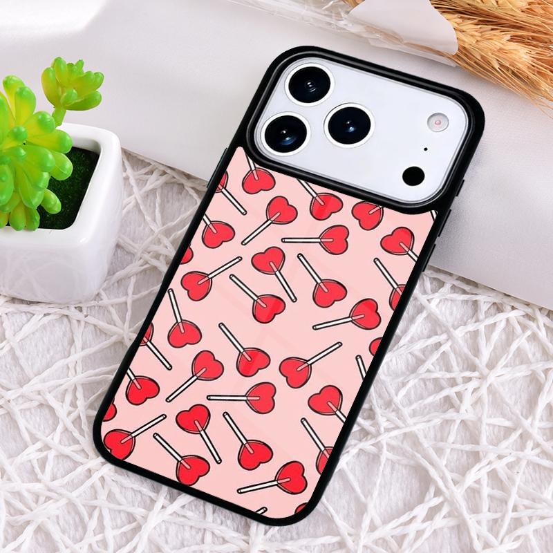 Red Lollipops Soft Shockproof Phone Case for iPhone 17 Air 16e 15 11 12 14 13 Pro Max Cover Coque