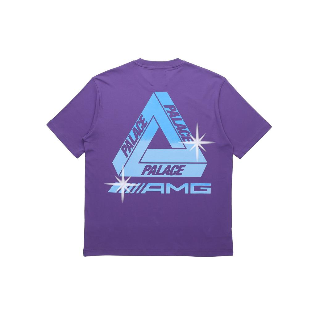 Palace Tričko SS21 X AMG Co-brand s grafikou White Tiger a zadní stranou Logo Print Unisex Tops Purple P20AMGTS006