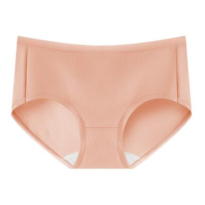 Women Mid Waist Solid Color Pure Cotton Antibacterial Seamless Ladies Panties