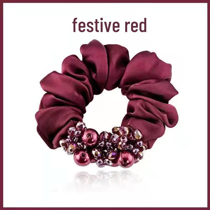 Korean Style Hair Tie for Women - Elegant Ponytail & Bun Accessory with Floral Ornament