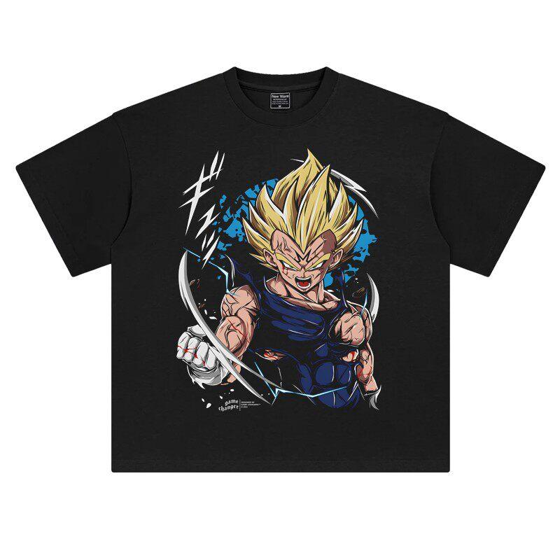 2026 Majin Vegeta Super Saiyan Dragon Ball Z T-Shirt Gedruckt Baumwolle Oversized Weich Bequem Retro Anime Mode Lässige Oberteile 4XL