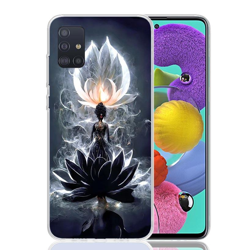 Buddhist Fire Lotus Phone Case for Samsung Galaxy A52 A51 A50S A12 A22 A32 A72 A10S A30S A31 A71 Note 20 Ultra 10 Plus S10 Galax