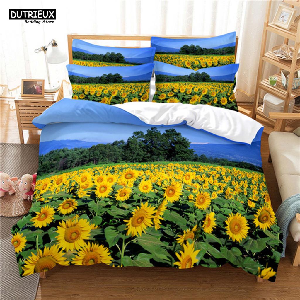 Roupa de Cama Estampada Flor de Amor 3D Conjuntos de Roupa de Cama de Poliéster Cobertores para Crianças Meninos Roupa de Cama para Adolescentes Conjunto de Roupa de Cama Tamanho King