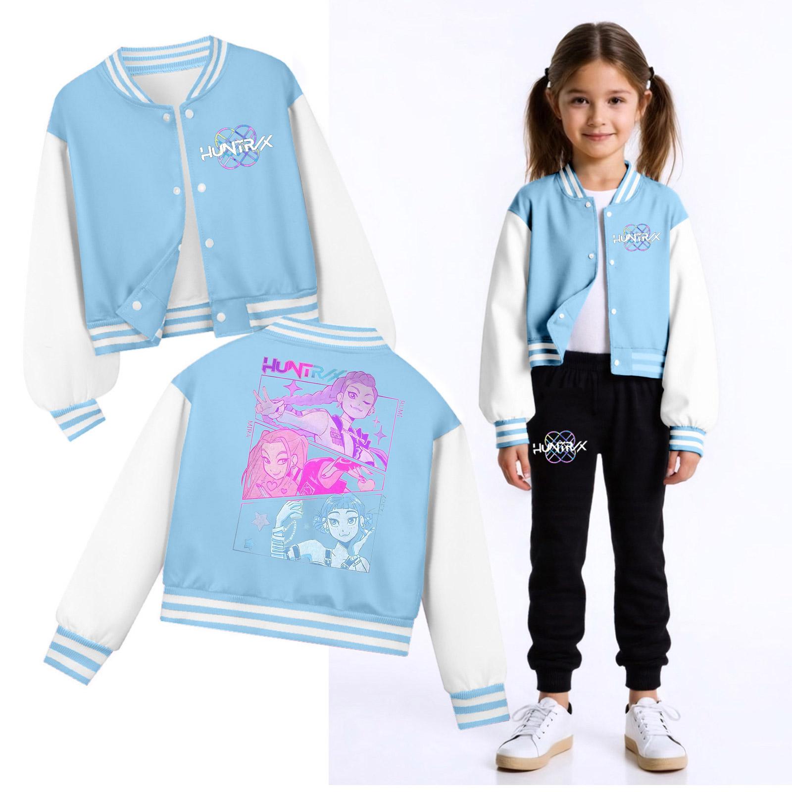 

Children s Fashion Casual Long Sleeve Hooded Witch Group Printed Jacket 140