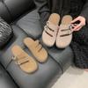 Fashion New Women's Suede Mules Slippers Platform Flats Boston Clogs Sandals Fashion Outdoor Indoor Slip On Beach Woman Soft Shoes