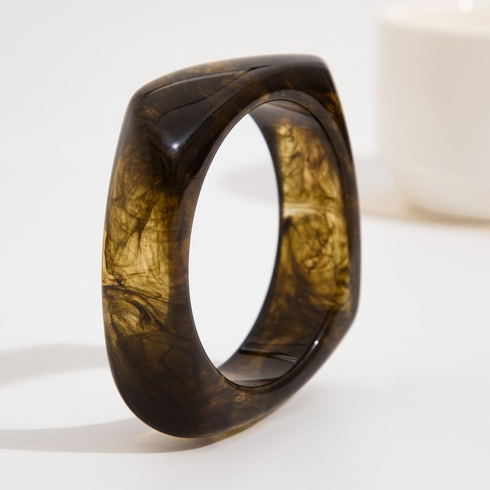 Minority Design Acrylic Bangle Europe American Style Retro Hand Ring Wide Chunky Bangles Girls