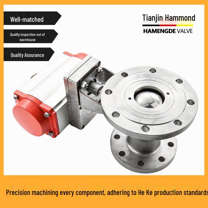 Hammond 304 Flange Bottom Discharge Pneumatic Ball Valve FQ641F-16P: Sanitary, Quick Connect, 316 Normal Temp