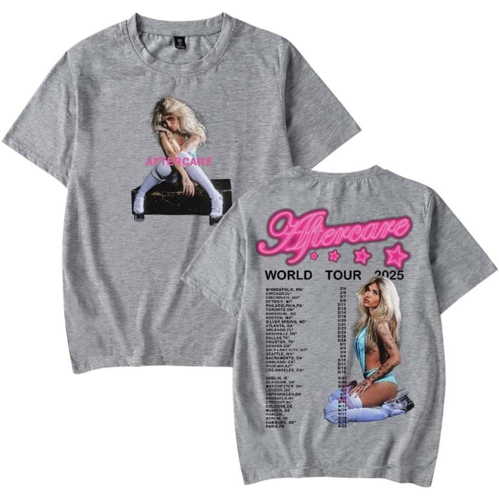 2025 Nessa Barrett Aftercare World Tour 2025 Short Sleeve Merch Tee Women Unisex Crewneck Fashion Tshirt Unisex Tops