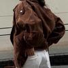 European and American Women's Retro Brown Casual Loose Jacket (2025)