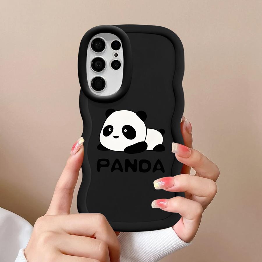 Cartoon Panda Soft Phone Cover Case for Samsung Galaxy A26 S25 S20 FE A25 S24 S23 Plus S22 Ultra S21 A34 A24 A35 A36 A55 A54