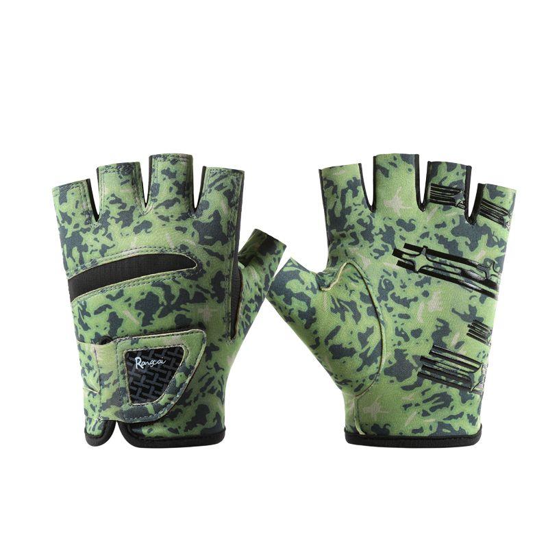 

Fishing Gloves Special Exposed Three Fingers 2025 New Arrival Fishing Lure Non-Stick Bait Non Slip Outdoor Sun Protection French Style Half finger green color L