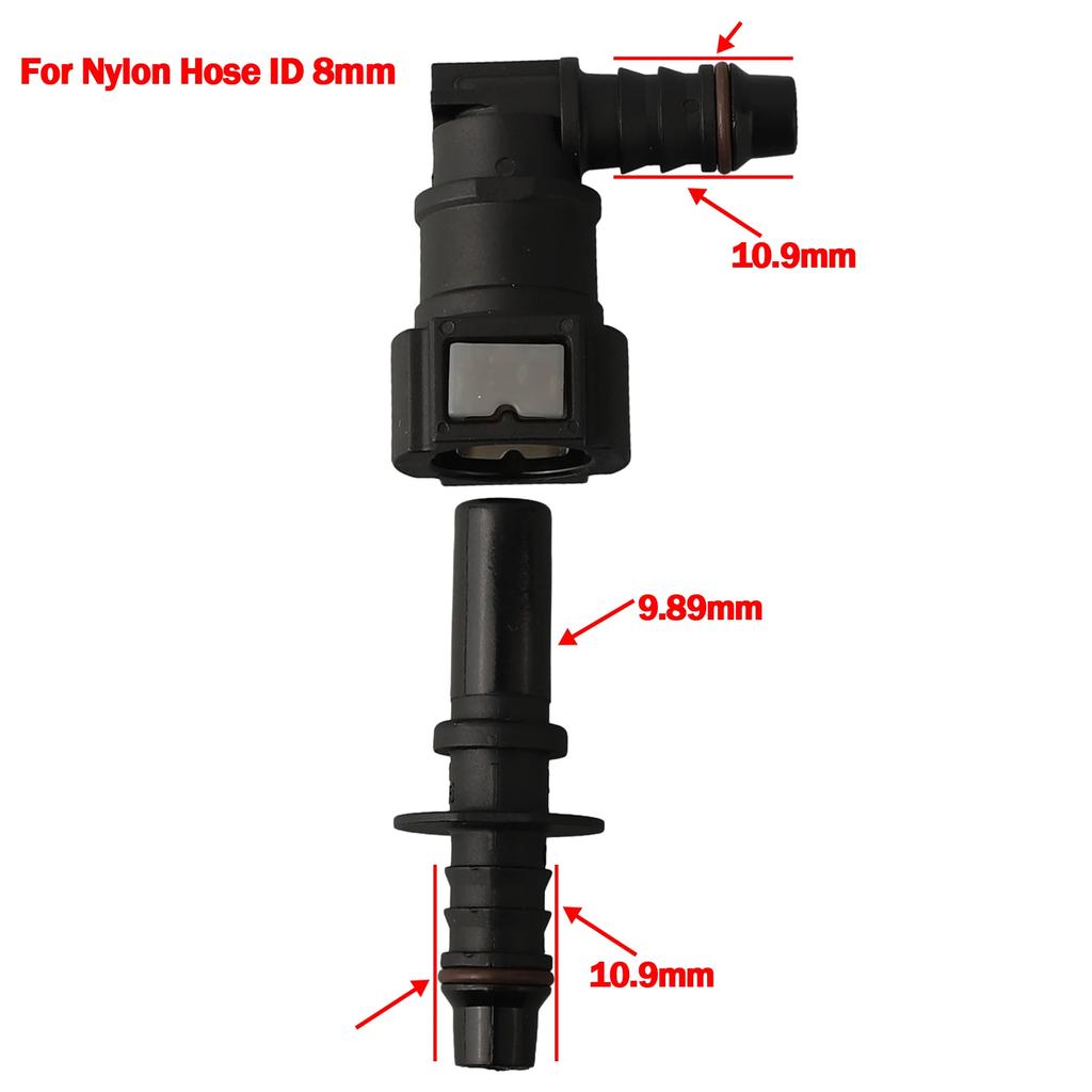 Fuel Line Hose Release Connector 90 Deg Black Fuel Line Hose Coupler Quick Release Connector SAE 9.89 Accessories