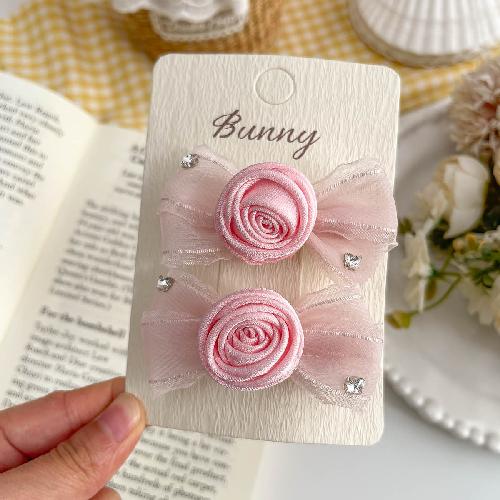 Spring New Style Mesh Bow Rose Hairpin Hairpin French High-end Girl Hairpin Wild Broken Hair Side Clip