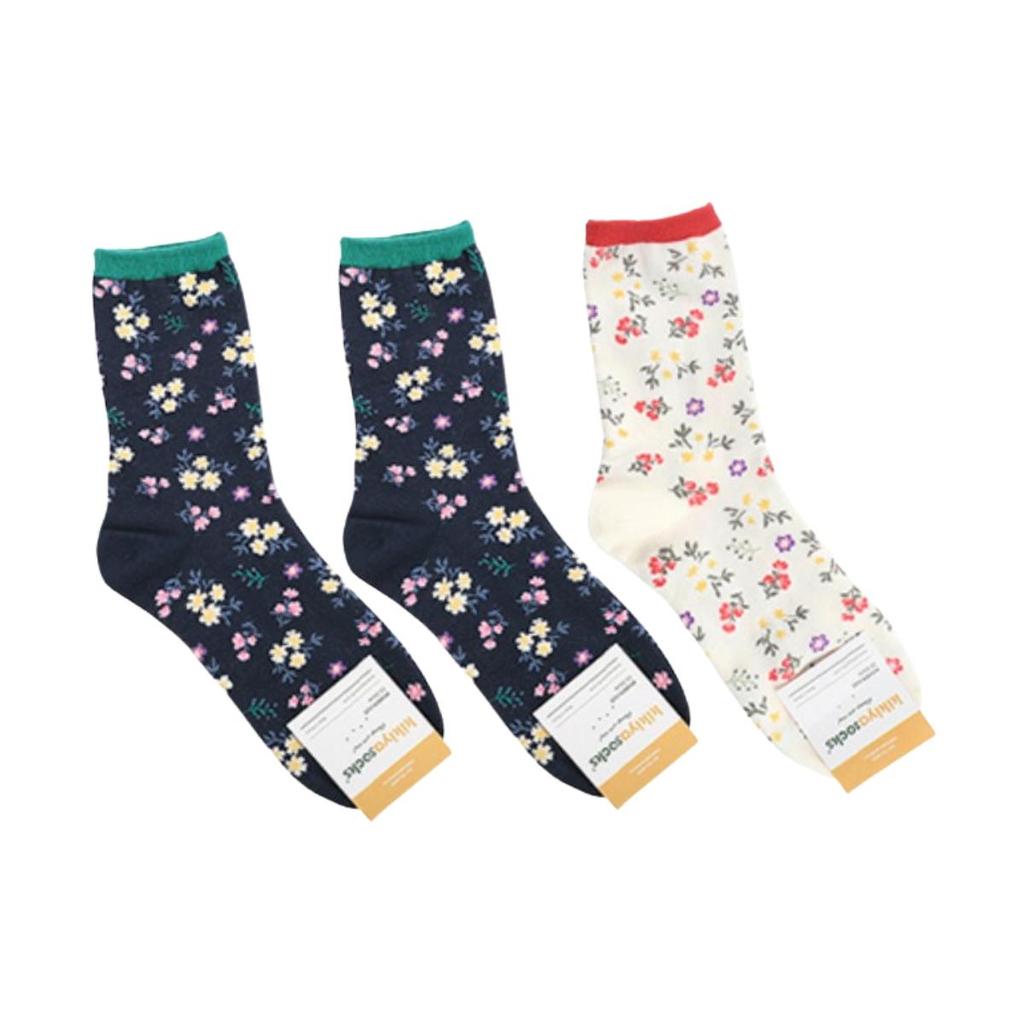 Women's Vintage Cottagecore Crew Socks 3-Pack