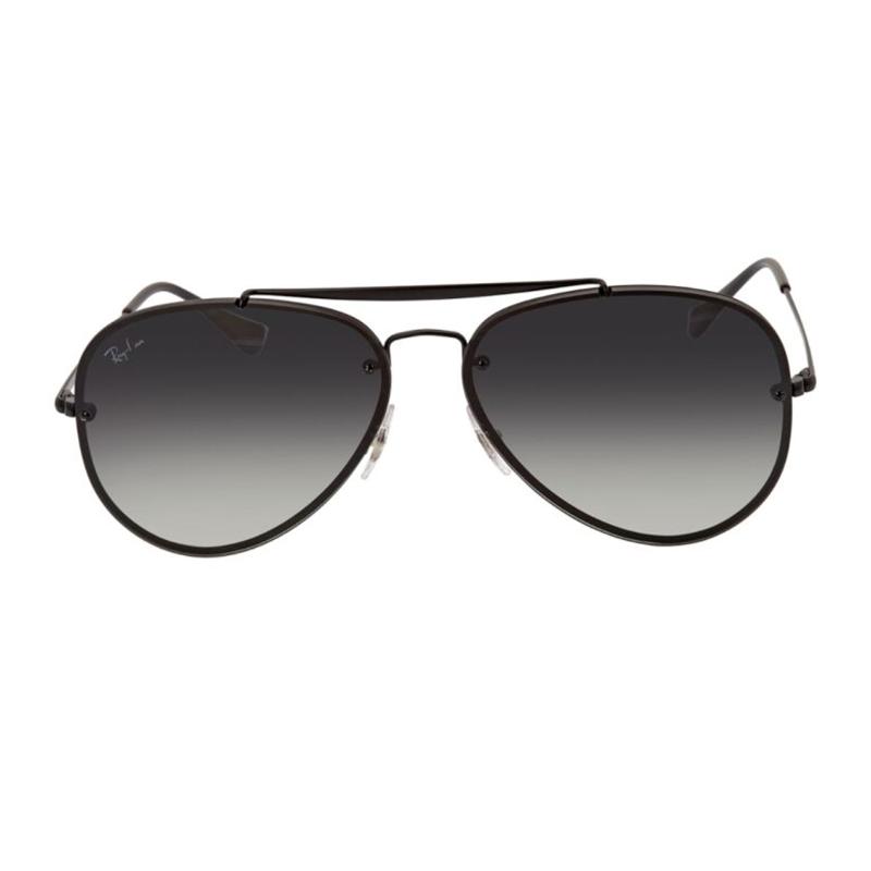 RayBan Letter Logo Stainless Steel Bomber Sunglasses Unisex Couple Black
