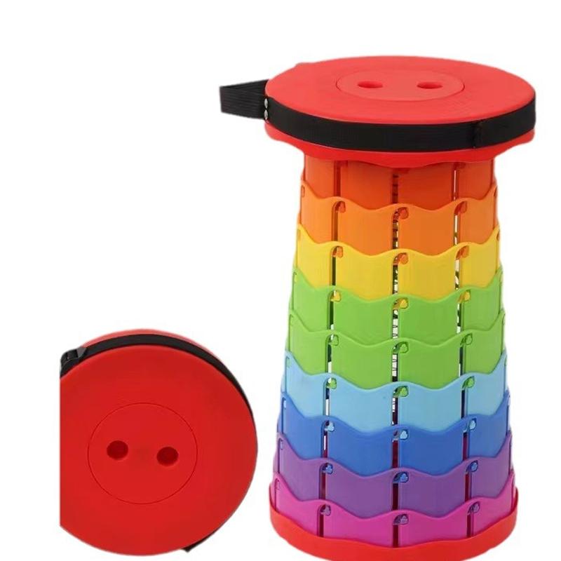 Outdoor Portable Folding Stool Plastic Folding Chair Travel Queue Chair Horse Stool Fishing Stool Adjustable Retractable Stool