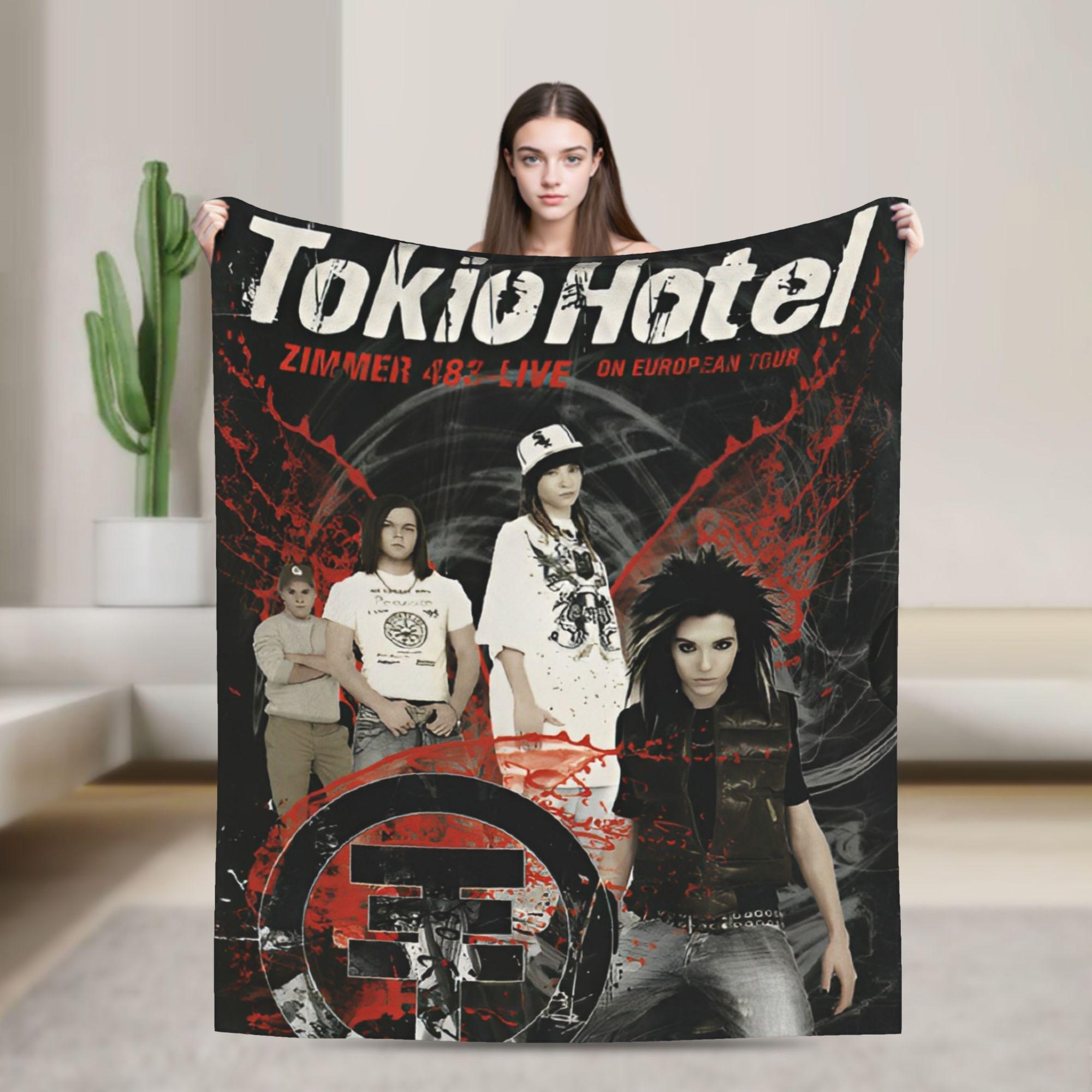 Zimmer 483 Tokio Hotel Flannel Blanket Rock Band Tour Fashion Throw Blanket for Bed Sofa Couch 150*125cm Plush Thin Quilt, 75X95CM