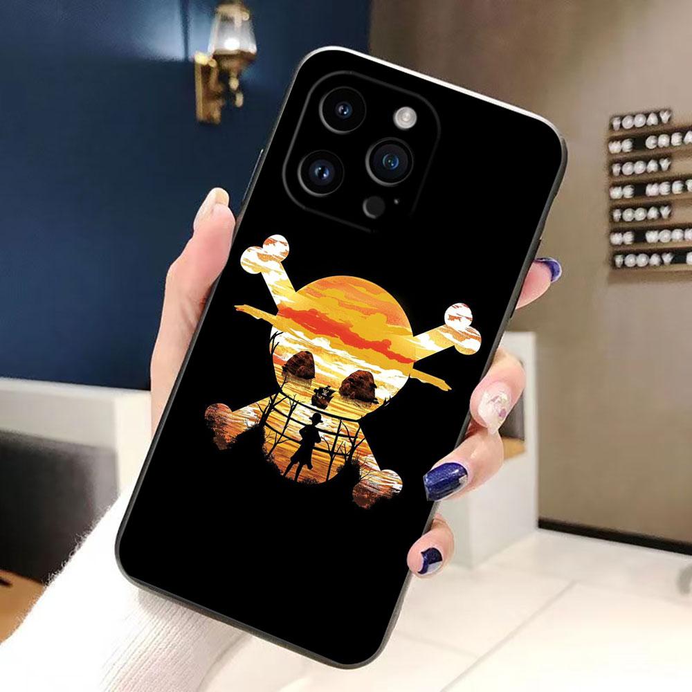 One Piece Luffy Logo Hat Cover Phone Case For iphone Apple 17 AIR 16E 16 15 14 13 12 11 Pro XR Max 8 7 Plus TPU Case Funda Shell