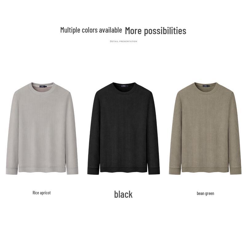 Men's Warm Fleece-Lined Brushed Long Sleeve T-Shirt