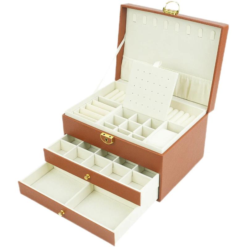 High-End Multi-Layer Drawer-Type Jewelry Box Household Large Capacity Earring Storage Organizer With Oxidation Finish