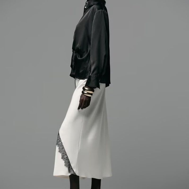 Zbzr Spring New Arrival Women's Clothing Fashion Style Bow Tie Silk Satin Texture Casual Long Sleeves Shirt 8653335 307