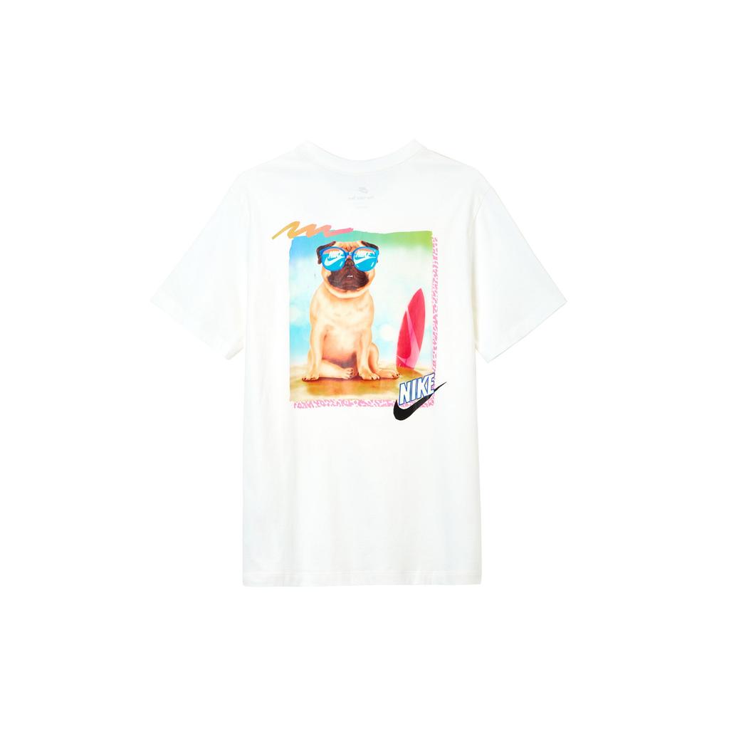 Nike Ropa Deportiva Camiseta de Manga Corta con Cuello Redondo y Logotipo Estampado Retro para Hombre Tops Blanco FD6637-100