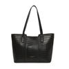 Premium Sense Solid Color Simple Crocodile Pattern Large Capacity Tote Bag Women's 2025 New Trend Fashion Versatile Shoulder Bag