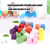 2 Sets Colored Block Set Pine Wood Children Geometry Enlightenment Early Education Toy25Pcs Colored Block 25mm