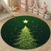 Handmade Style Round Pop Art Multicolor Rug Mat, Non-Slip Floor Mat for Laundry Room
