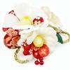 hair ornament set Furisode ceremony crepe white camellia 2-piece coming-of-age kk-360