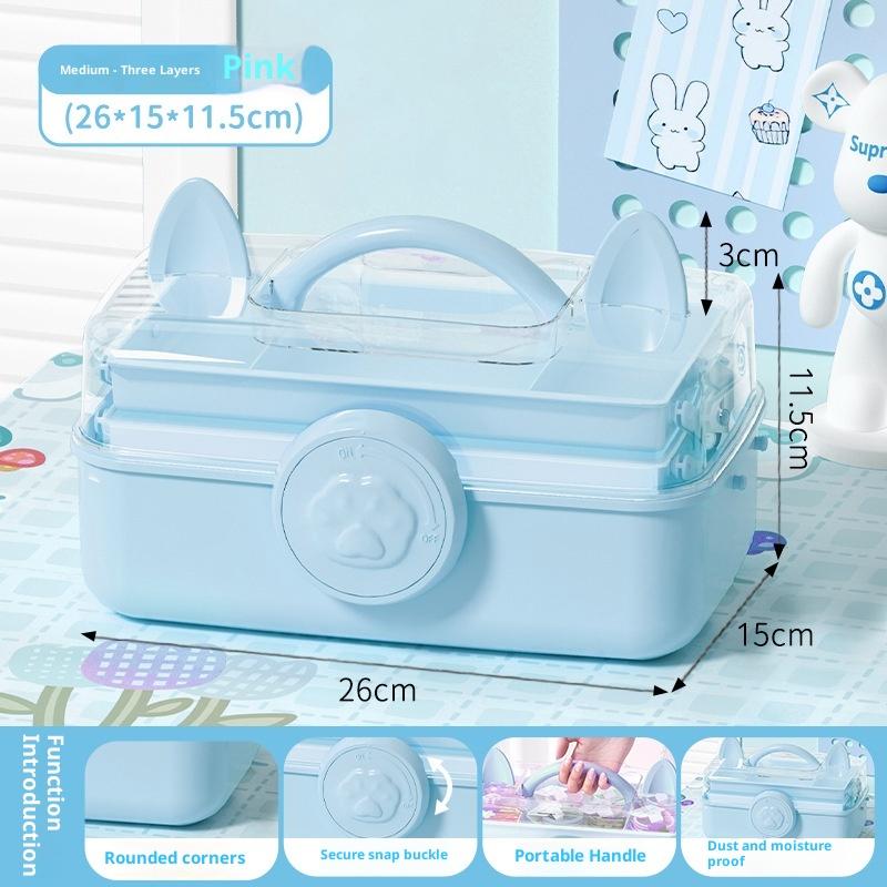 1Pc Large Capacity Home Medicine Box Medicine Storage Box Multi Layer Classification Medicine Box Portable First Aid Medical Kit