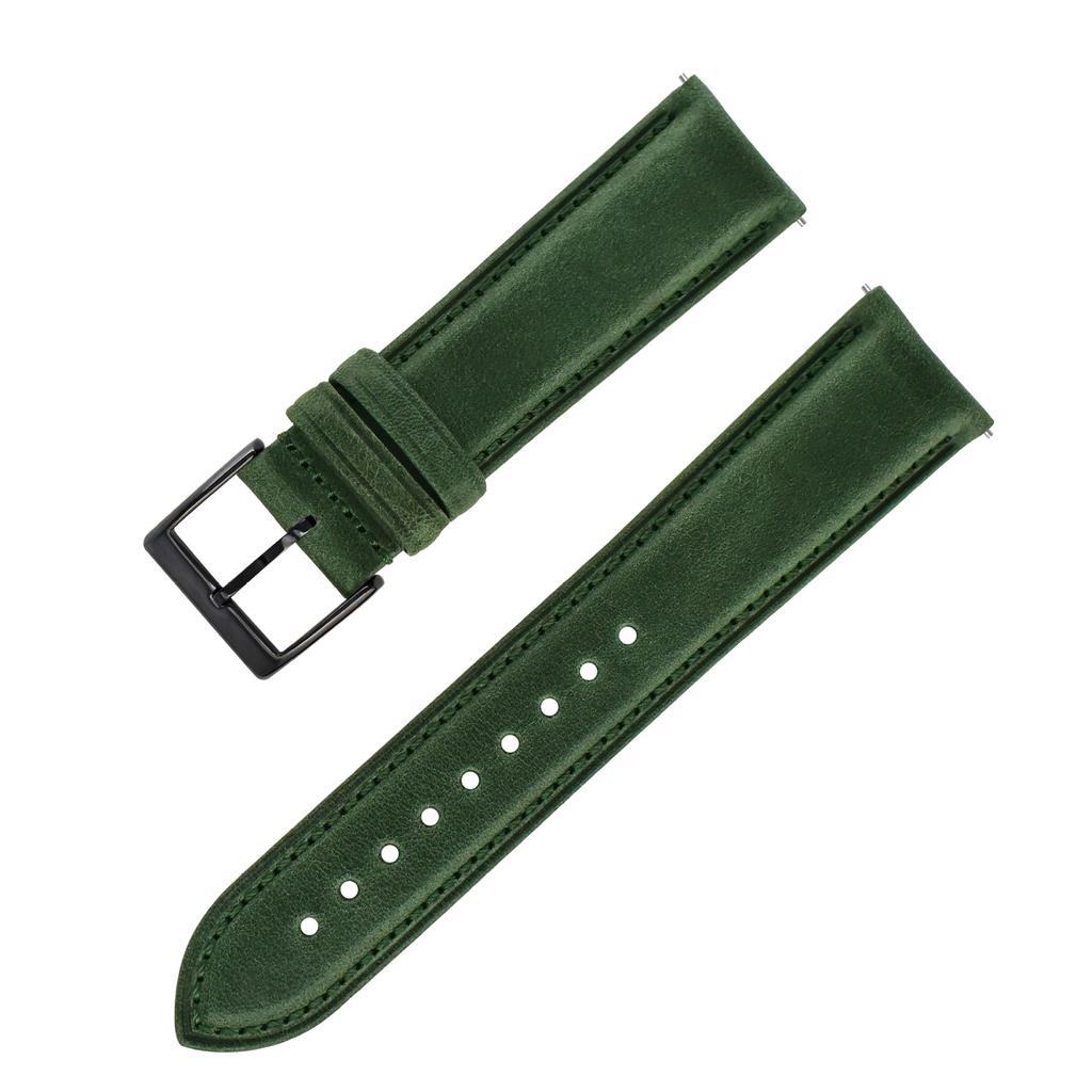 Applicable To Samsung Huawei Genuine Leather Strap For Men And Women, Quick Release Raw Ear 2022Mm Oil Wax First Layer Cowhide Strap Leather