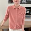 Dam S Långärmad Polokrage Stickad Cardigan Tröja