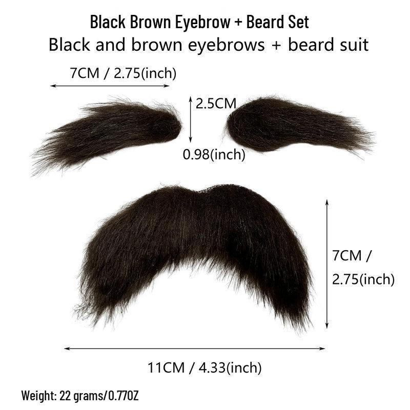 

Хэллоуин и Рождество Смешные Накладные Усы Борода Принадлежности для Вечеринки Black and brown eyebrows + mustache set