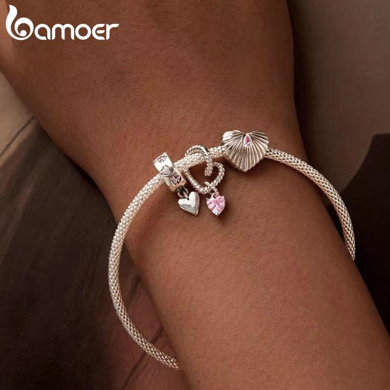 BAMOER 925 Silver Charm Spiritual Heart Infinity Pendant fits Charm Bracelets, 925 Silver Lucky Charm SCC1745